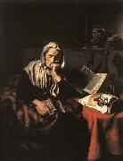 Nicolaes maes Old Woman Dozing oil on canvas